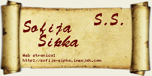 Sofija Šipka vizit kartica